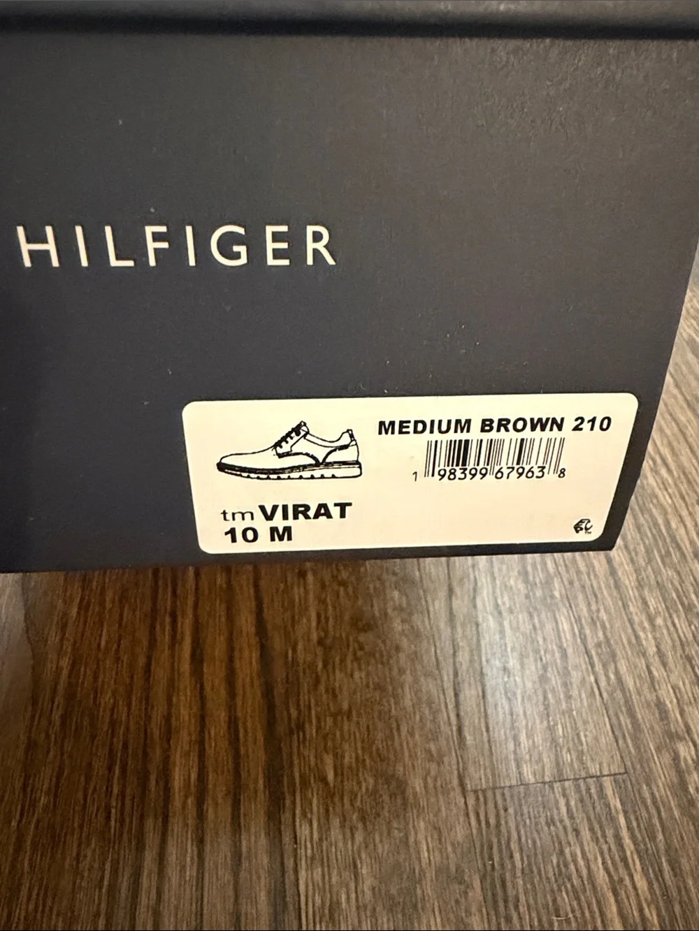 Brand NWT Tommy Hilfiger Virat Medium Brown Leather Lace-Up Oxfords